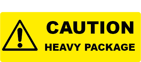 Yellow Caution Heavy Package Rectangle Shipping Labels